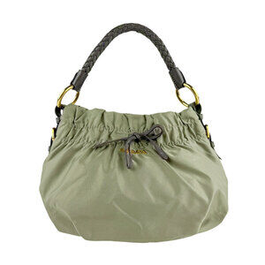 Prada Tessuto Bow handbag Khaki Green leather